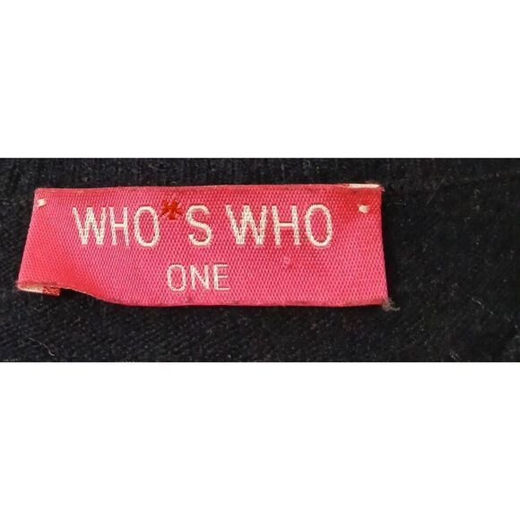 Who's who womens small cashmere wool angora black pink full zip sweater sequin - Picture 7 of 9